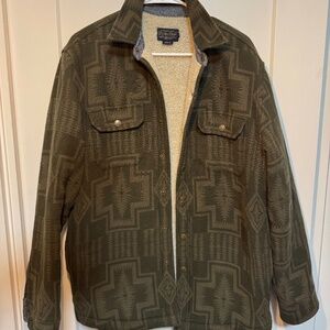 Pendleton Men's Jacquard Sherpa-Lined Shirt Harding Jacket (Small)
